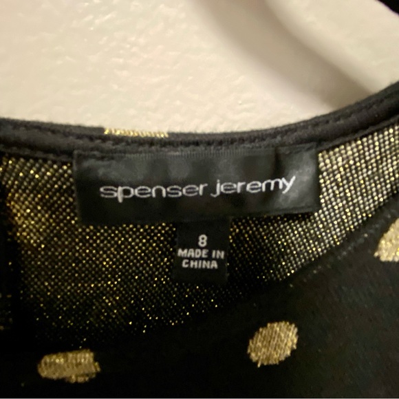 Spenser & Jeremy Black & Gold A Line Dress 👗 Sz 8 - Picture 3 of 6